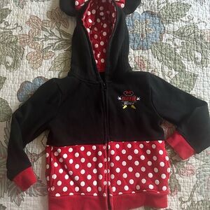 Disney Kids Minnie Mouse Red and Black Hoodie